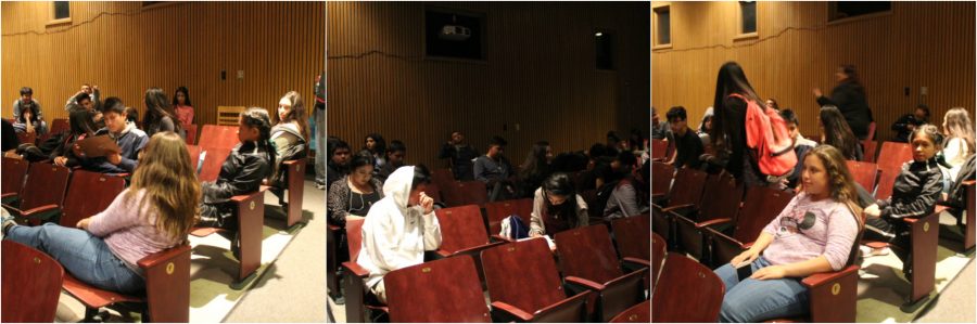Students in the Mullin’s theater wait boringly for detention to end.