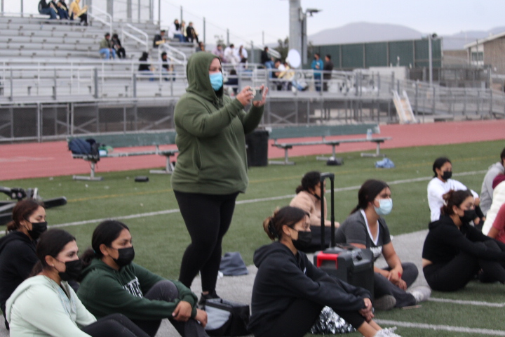 Coach Dusti records the cheerleaders to critique them. She does this after every practice to ensure her cheerleaders are doing well in their dances.  “I [would] like taking our girls to competitions, and showing everyone what they can do,” she said.

