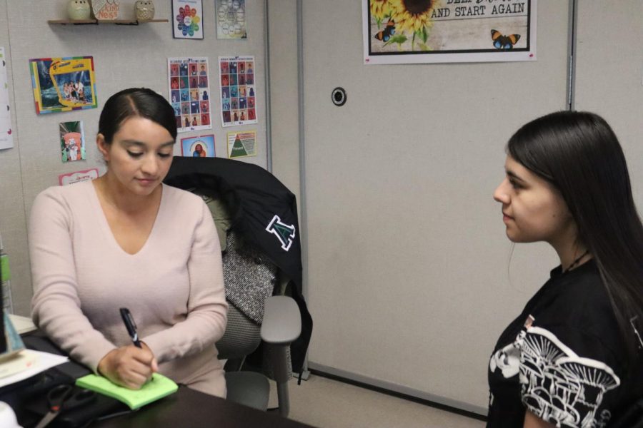 Every week, Ivonne Casillas and Jessica Magdalano meetup to talk about Magdaleno’s issues as a student. “If it weren’t for the program I’d be under a lot more stress,” Magdaleno said. “I feel much more updated with what I needed help with.”