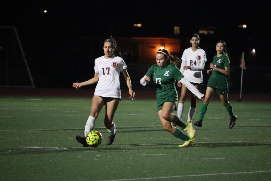 Against Rancho San Juan, freshman Stephanie Zarate scored the second goal, her fifth of the season, in a 2-0 win.
