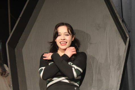 Me as Alyssa, the vampire cheerleader in the first act of the Spring comedy play, Vampires, Zombies, and Werewolves, Oh My! 
