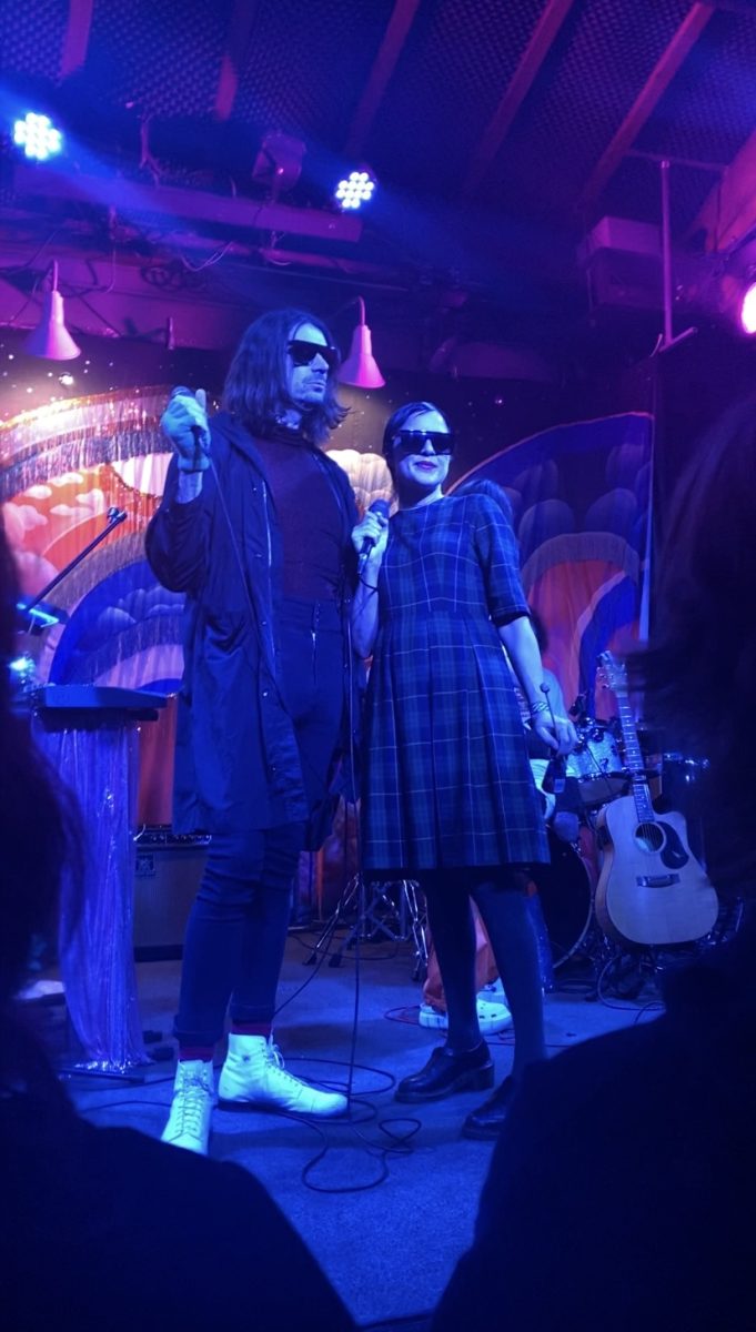New Zealand singers Jonathan Bree and Princess Chelsea band together to perform their hit song “Cigarette Duet” at The Catalyst on November 15, 2023.
