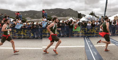 Crossing the finish line at the 2023 Big Sur marathon, Eric Dixon finishes the 26-mile course, “Youre not in the same kinda shape as you were when you were young but, I still do it and I love it,” Dixon said, “It keeps me happy and I think its positive.”
