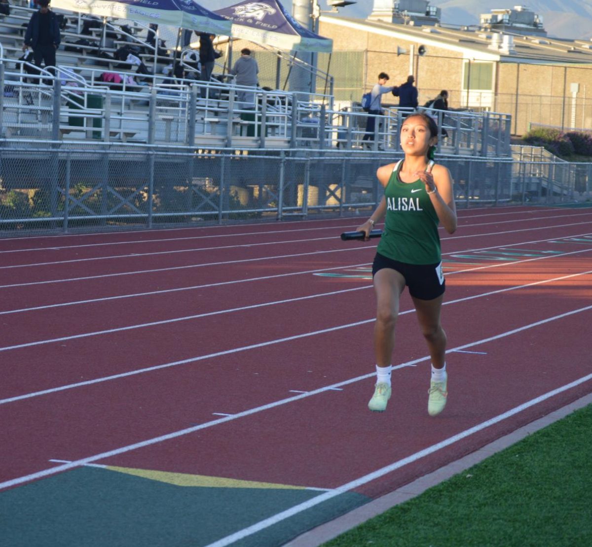 Starting the season strong
in the 4x400 relay at the Salinas City invitational, freshman
Yaretzi Cornelio anchored and helped the team finish 1st, with
a time of 4:43.58. The team ran a season best 4:26.19 in the
home meet versus Alvarez on March 19th, beating them by 20
seconds. According to Coach Munoz, Cornelio has made the
top 20 in school history in the 800, 1600, and 3200 as a
freshman.