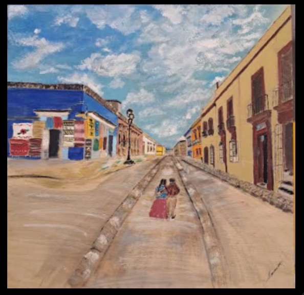 Senior Jansy Hernandez-Sumanos piece portraying her mothers hometown in Oaxaca earned 3rd place in the painting category. “I chose to do this piece because it has a very important meaning for me since it portrays a place very dear to my heart,” Hernandez said.