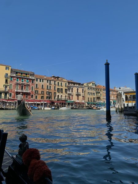 One of my favorite moments on the trip was going on the gondola ride in Venice, and being that close to all the buildings and getting to see such nice views. 
