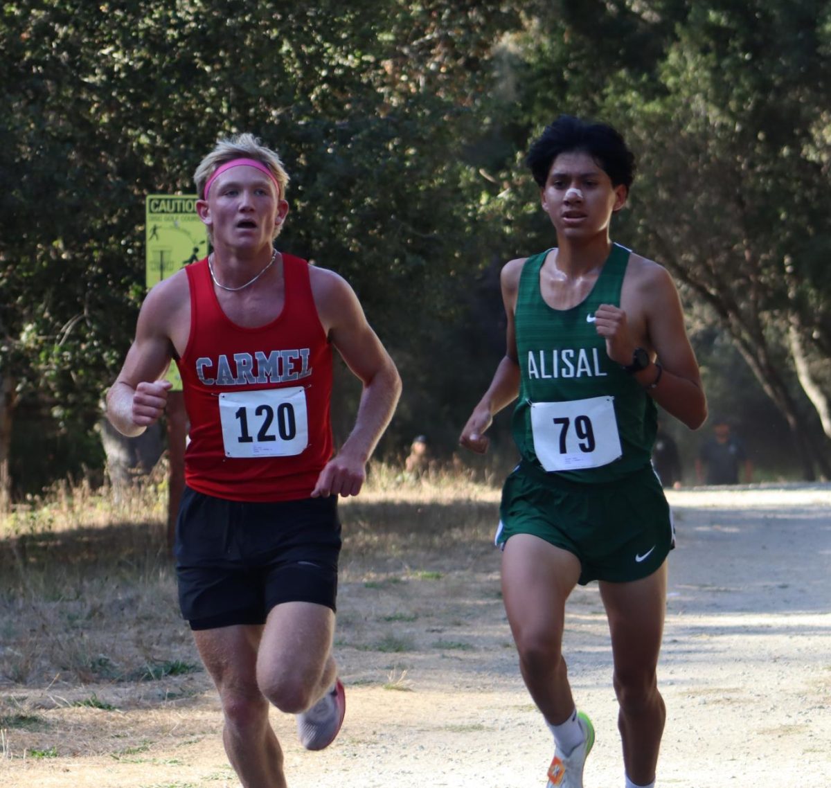 At Pinto Lake in Center Meet 3 on October 17th, Gustavo Perez finished first with a time of 15:44. “It was our first time running that course,” Perez said, “I didn’t know what to expect but going into the race it was very hilly. Being able to still run 15’s makes me feel proud.”