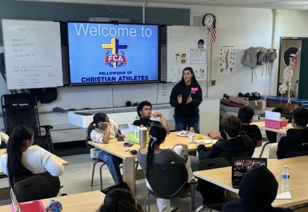 Guest speakers are an important part of the Fellowship of Christian Athletes meetings, also known as huddles.  On 10/29/24, Jessica Ratliff, a full time FCA worker, shared her journey with God.