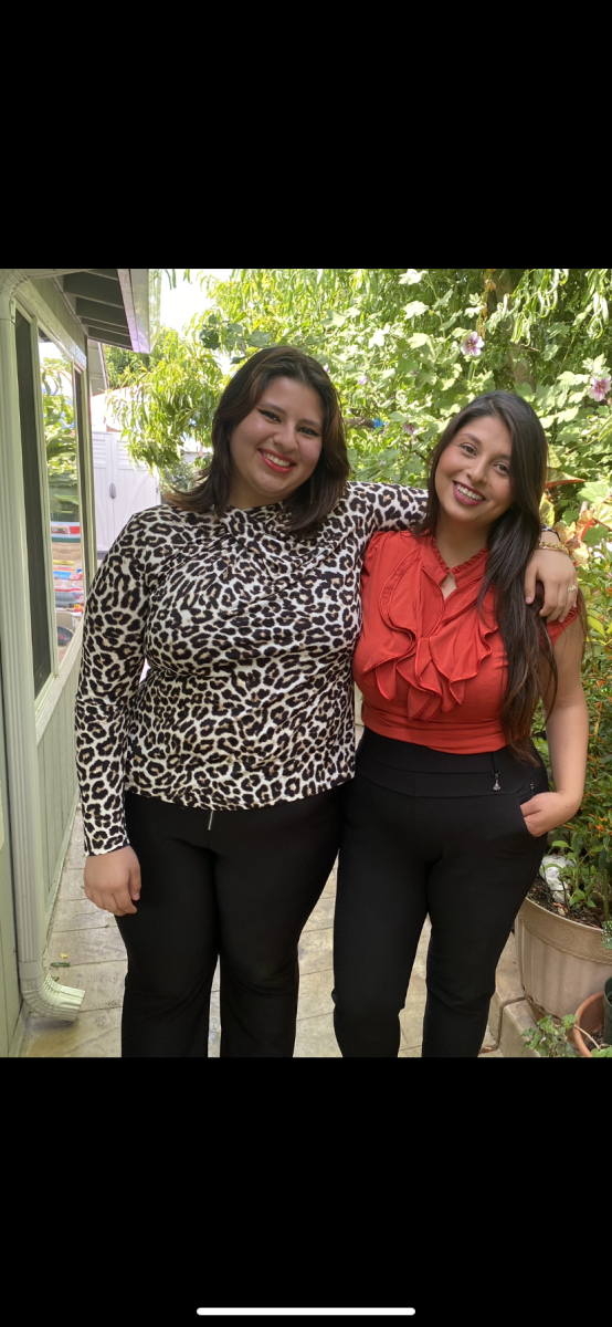 Me and my older sister Karina, who helped me stay positive and deal with body shaming.