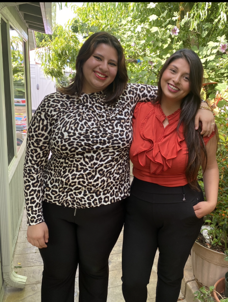 Me and my older sister Karina, who helped me stay positive and deal with body shaming.