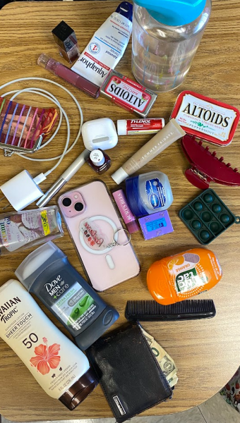 Among the many things that my friends and I bring to school, the ones that stand out the most are our wallets, mints, body creams, and beauty products. “I need my sunscreen the most otherwise my face feels dry,” senior Saul Luna said. 
