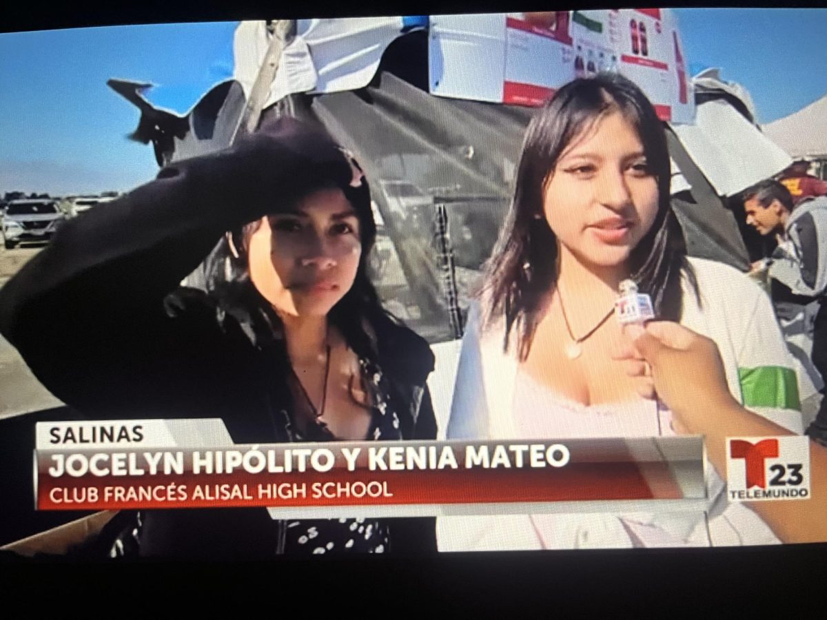 While doing community service at the Air Show for the French Club Jocelyn and I were interviewed by Telemundo 23.