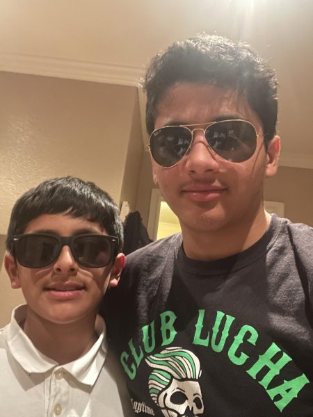 My brother, Julian, and I sporting our shades after dancing to "Black and Yellow."