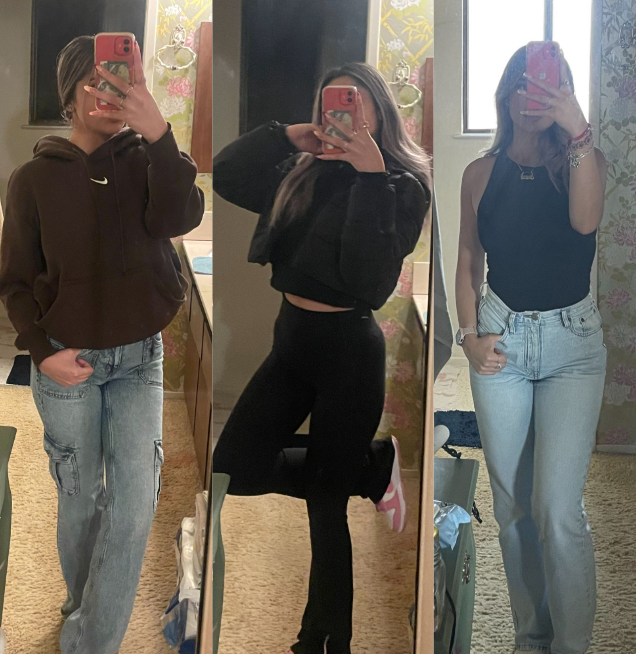 This is a representation of my outfits from a typical  Monday, Wednesday, and Friday. My outfit for Fridays is something comfortable but still cute. 