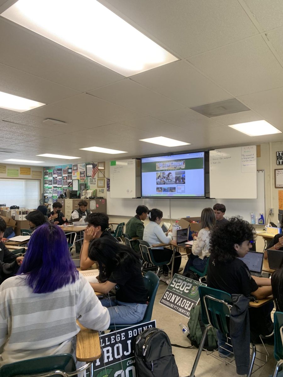 While many schools in the district don't have a newspaper, Alisal has had a one for most of the school's existence. Mr. Battaglini's 6th period class (pictured) has 31 of the 50 staff members.