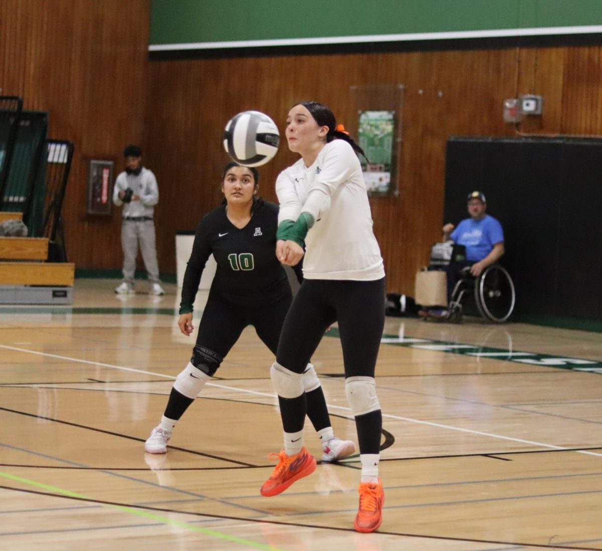 Against Stevenson on September 30, senior Mianicole Frias dug out a spike and passed to Elena Neumann for the kill. “Getting a dig just pumps us up,” Frias said. “It makes us feel better." The girls won the game 3-0. 
