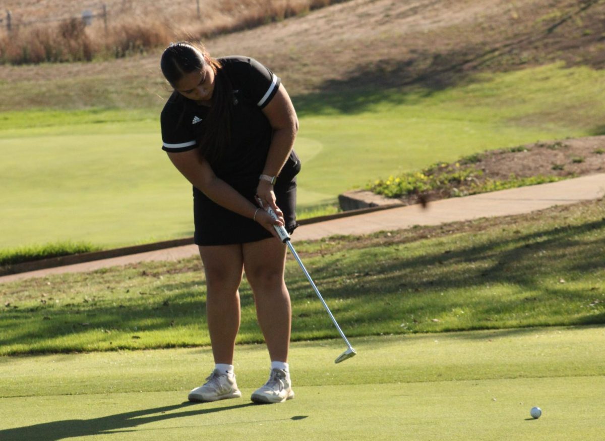 Against Palma and King City, senior Alejandra Alvarez finished the 6th hole at First Tee with par. She said her goal was to get a 35; she finished with a 33.