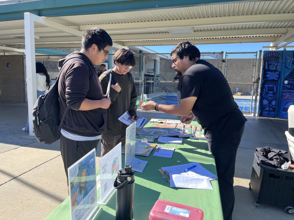 At the Career Fair, on October 28th, juniors Adrian Andrade-Perez and Israel Zepeda learned about making healthy food choices provided by Everyone’s Harvest outreach manager Alejandro Hernández. “He told us not a lot of people know how to eat healthy foods,” Zepeda said. “Learning that would be helpful in the long term.” 
