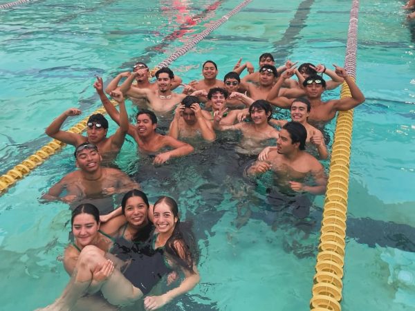 After the boys’ varsity swim team secured their win at PCALs, the team jumped into the pool one last time to celebrate their win. “It was good feeling knowing that we showed up at practice and knowing our hard work paid off,” junior Chris Alvarez said. “Everyone was excited and it was a fun moment.” (alisal_swimming)