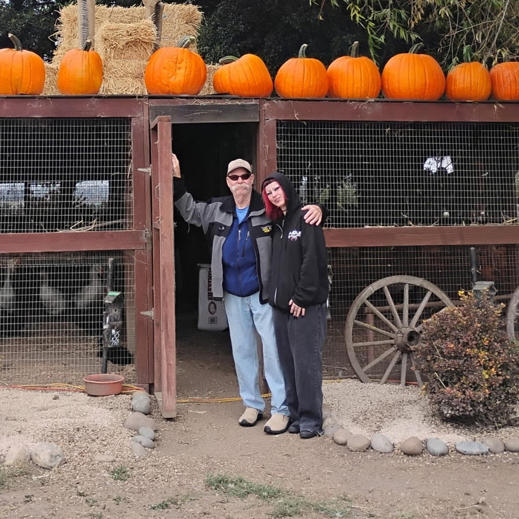  Papa and me at Borchard Farms shopping for pumpkins, Halloween was our favorite holiday. 
